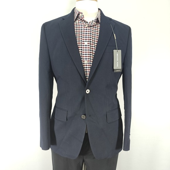 Michael Kors Men's Sport Coat Blazer KOOP‎ Two Button Navy Blue 38R NEW